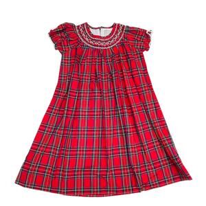 NWT Lil Cactus 6Y Red Plaid Smocked Dress